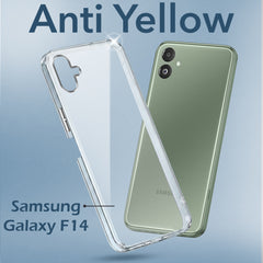 For Samsung Galaxy F14 5G Back Cover Case (Hard Anti Yellow Clear Case | Drop & Camera Protection | Shockproof Polycarbonate)