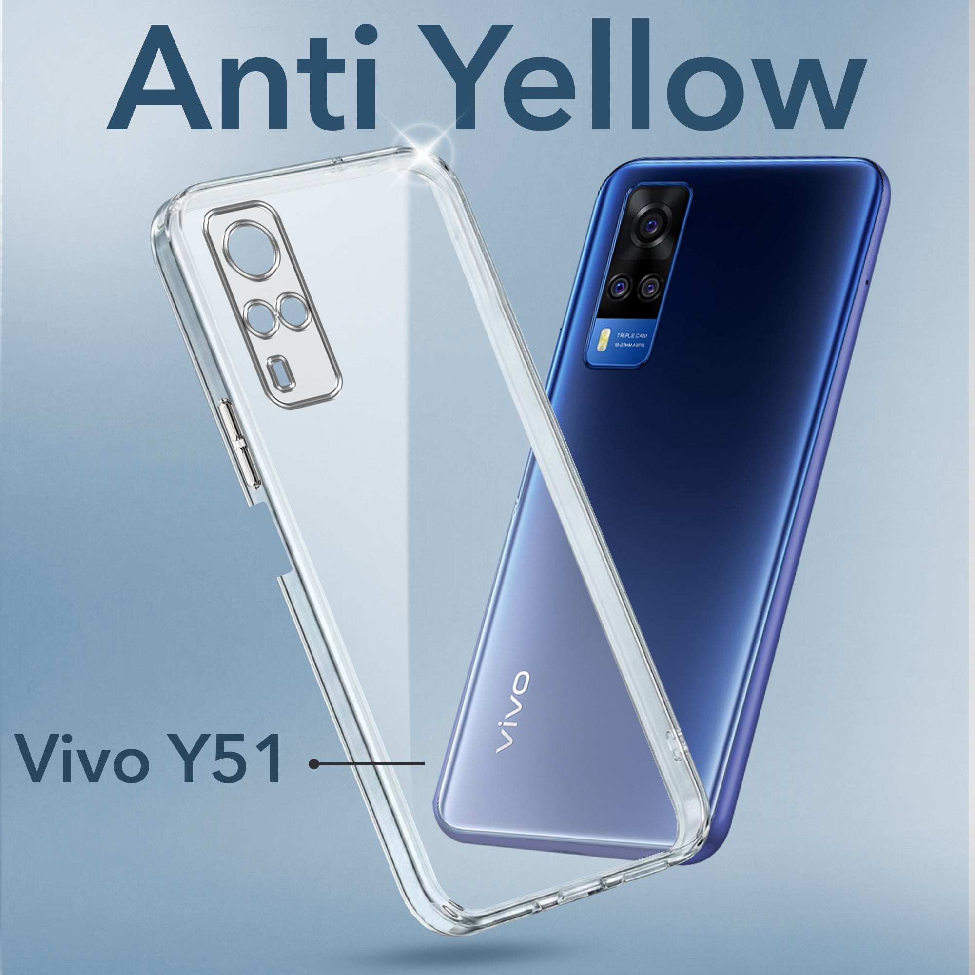 For Vivo Y51 (2020) Back Cover Case (Hard Anti Yellow Clear Case | Drop & Camera Protection | Shockproof Polycarbonate)