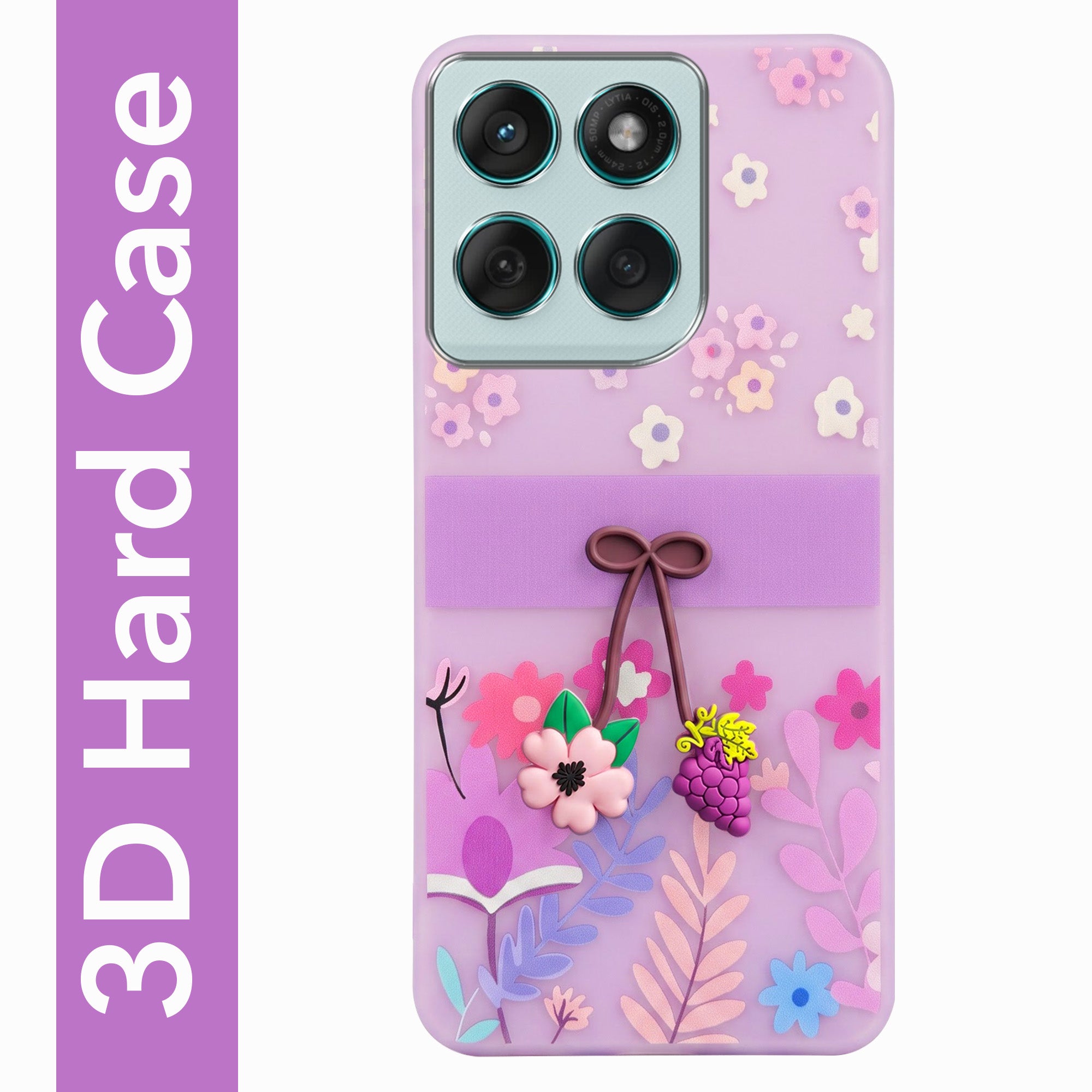 For Motorola Moto Edge 60 Fusion Back Cover Case (3D Cute Cartoons | Hard Back Side Soft | Matte Premium Finish | HD Printing)
