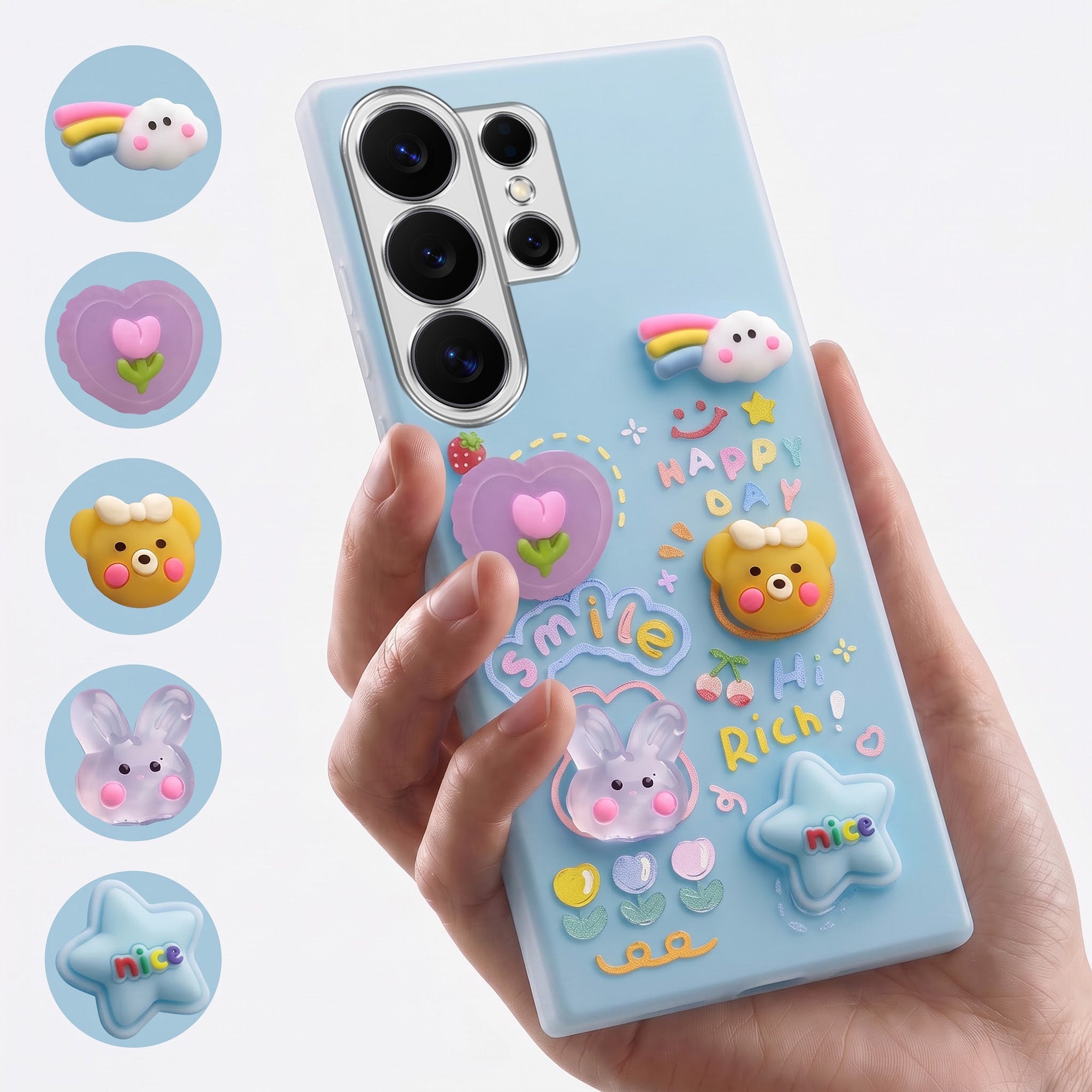 For Samsung Galaxy S26 Ultra Back Cover Case (3D Cute Cartoons | Hard Back Side Soft | Matte Premium Finish | HD Printing)