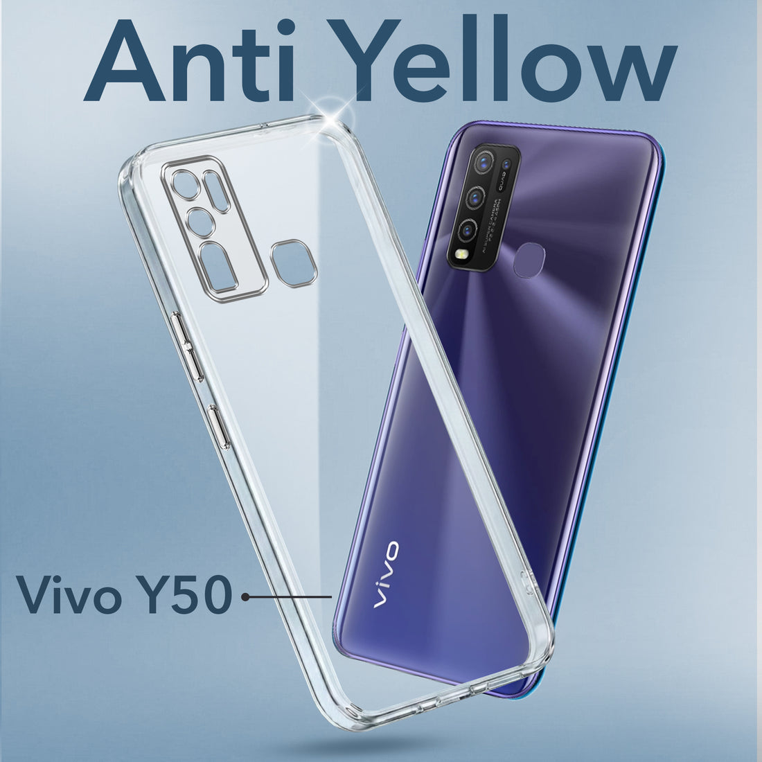 For Vivo Y50 Back Cover Case (Hard Anti Yellow Clear Case | Drop & Camera Protection | Shockproof Polycarbonate)