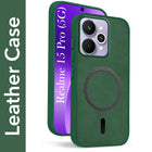 For Realme 15 Pro Back Cover Case Leather Finish (MagSafe Compatible Wireless Charging | Soft Touch | Camera Bump Protection)