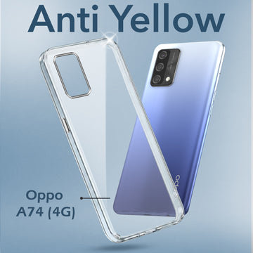 For Oppo A74 4G Back Cover Case (Hard Anti Yellow Clear Case | Drop & Camera Protection | Shockproof Polycarbonate)