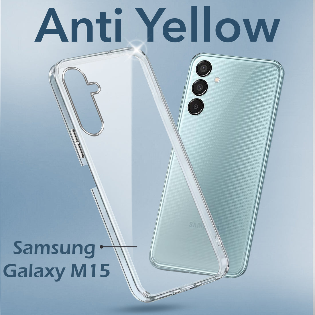 For Samsung Galaxy M15 5G Back Cover Case (Hard Anti Yellow Clear Case | Drop & Camera Protection | Shockproof Polycarbonate)