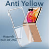 For Motorola Moto Razr 50 Ultra Back Cover Case (Hard Anti Yellow Clear Case | Sleek Hard Crystal Clear | Drop & Camera Protection | Shockproof