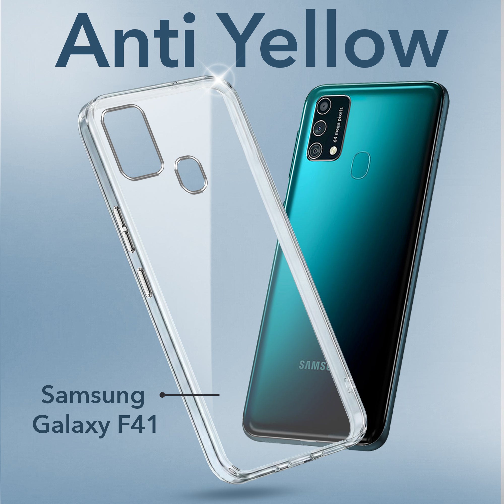 For Samsung Galaxy F41 Back Cover Case (Hard Anti Yellow Clear Case | Drop & Camera Protection | Shockproof Polycarbonate)