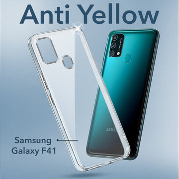 For Samsung Galaxy F41 Back Cover Case (Hard Anti Yellow Clear Case | Drop & Camera Protection | Shockproof Polycarbonate)