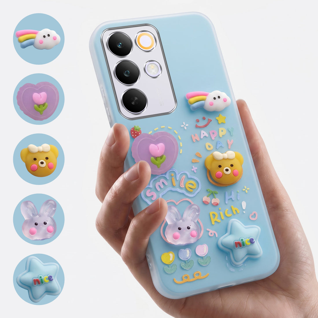 For Realme C85 5G | Realme Narzo 90x Back Cover Case (3D Cute Cartoons | Hard Back Side Soft | Matte Premium Finish | HD Printing)