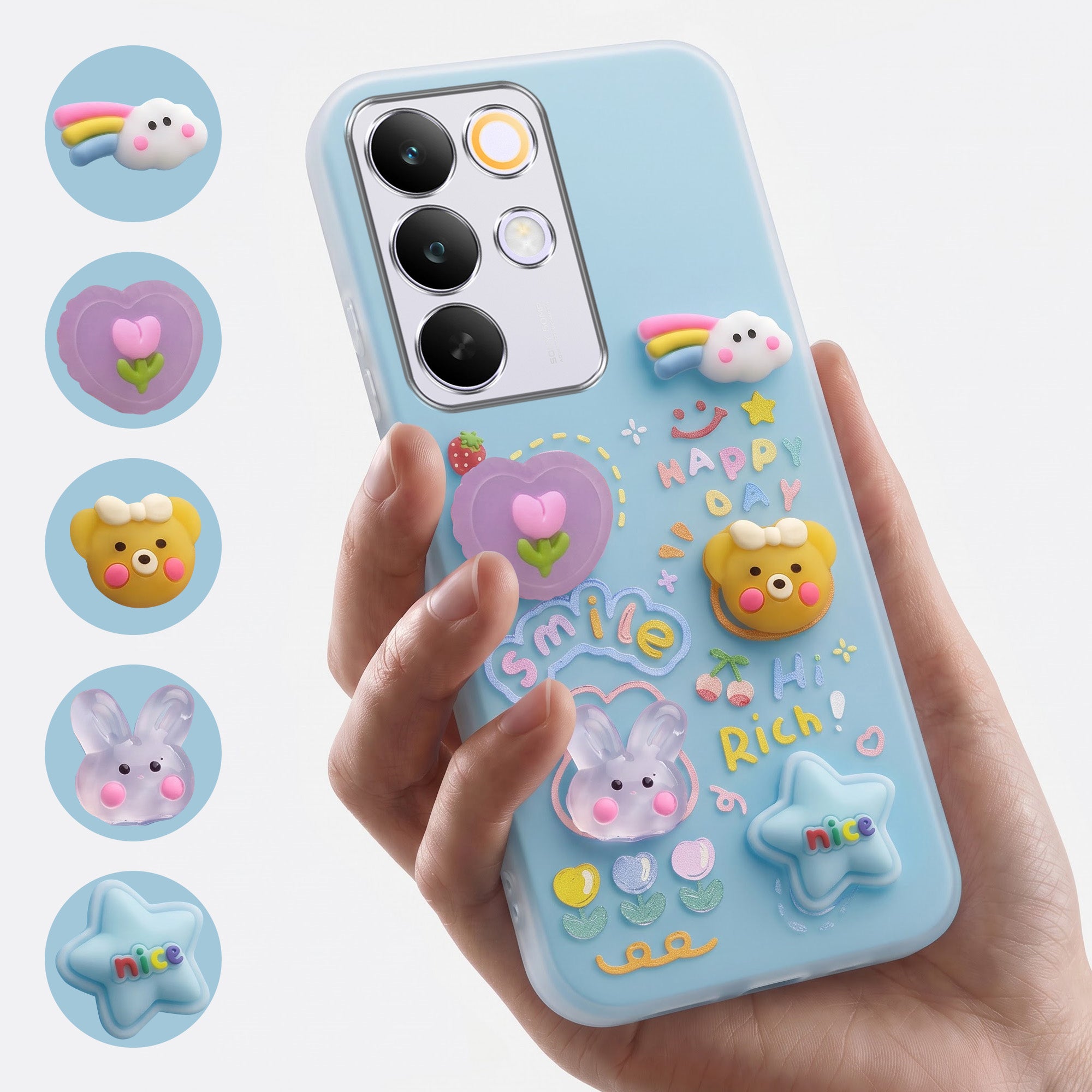 For Realme C85 5G | Realme Narzo 90x Back Cover Case (3D Cute Cartoons | Hard Back Side Soft | Matte Premium Finish | HD Printing)