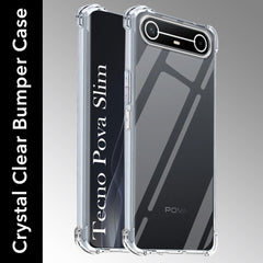 For Tecno Pova Slim Back Cover Shockproof Crystal-Clear (Drop & Camera Protection | Hard Polycarbonate)