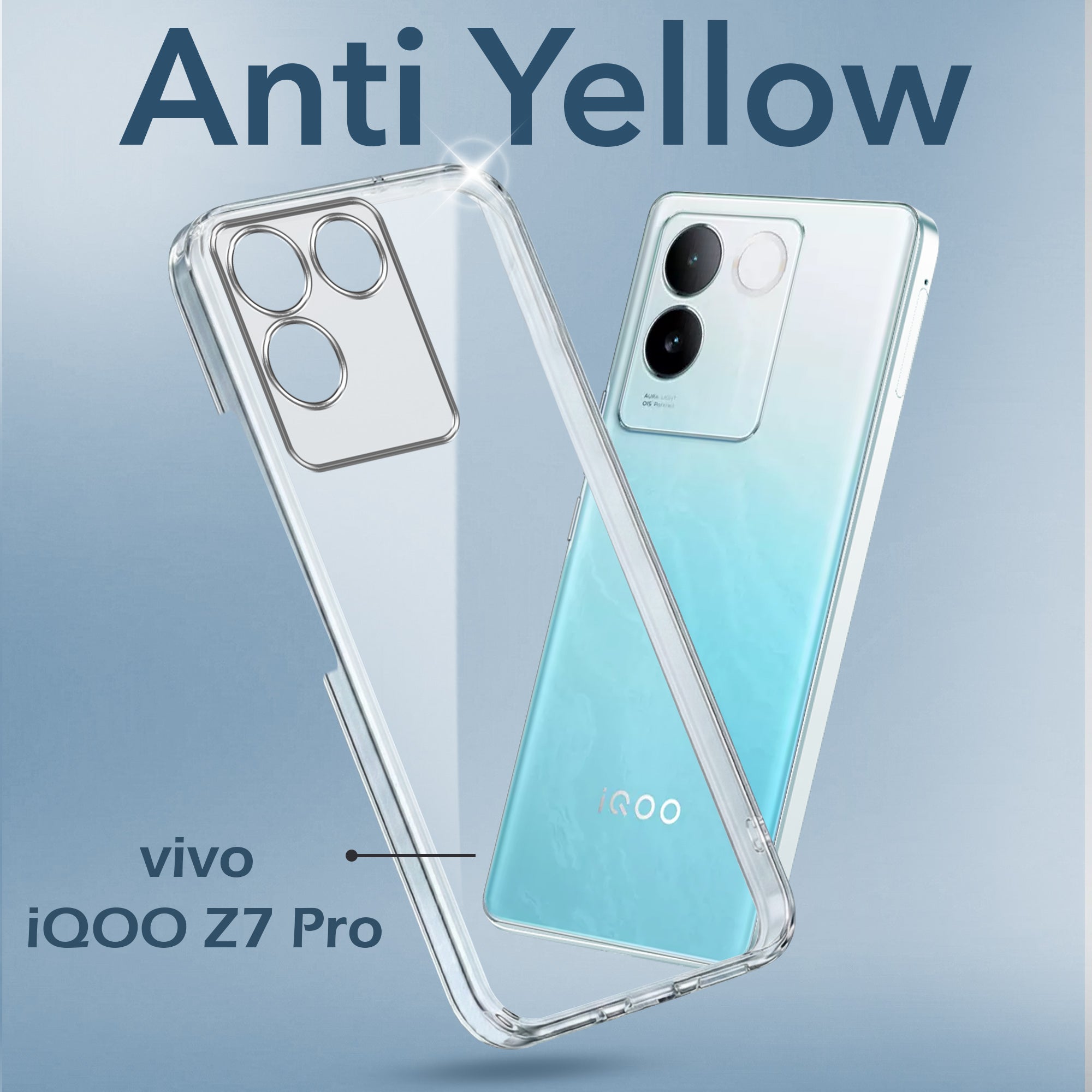 For Vivo iQOO Z7 Pro Back Cover Case (Hard Anti Yellow Clear Case | Drop & Camera Protection | Shockproof Polycarbonate)