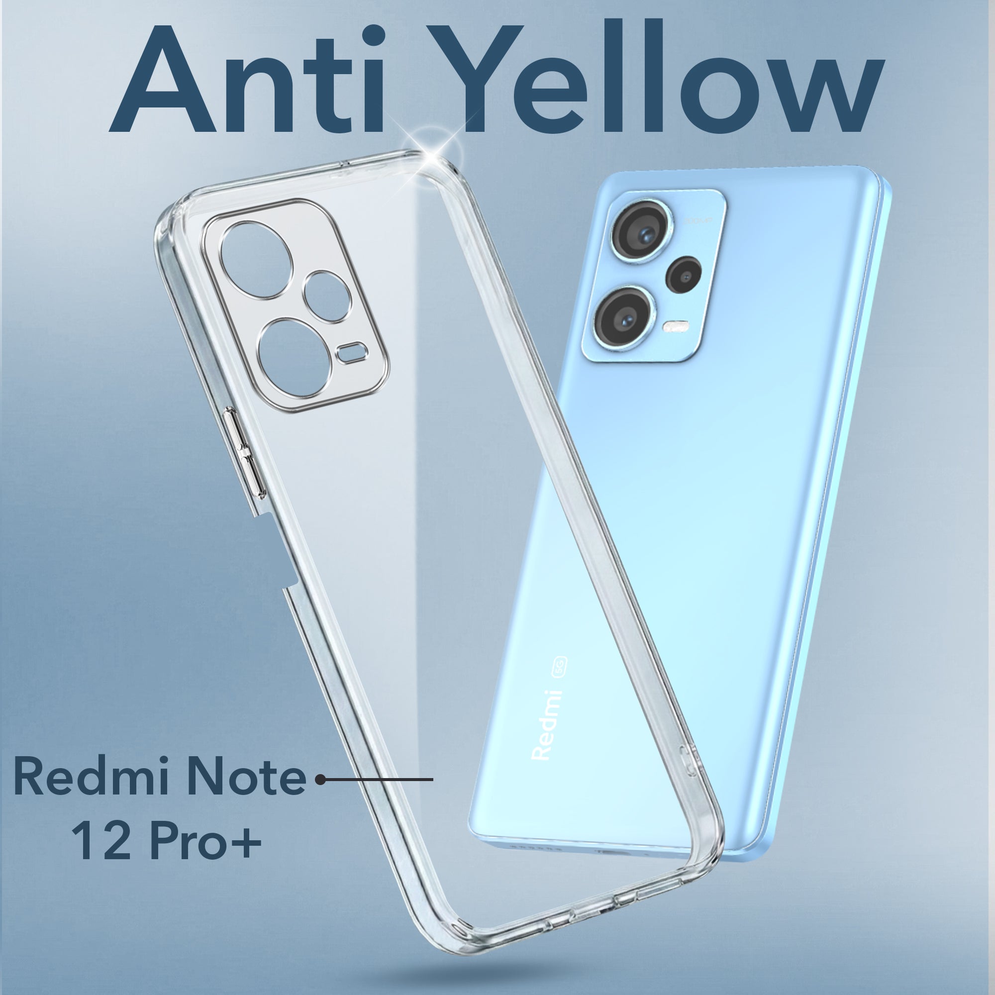 For Xiaomi Redmi Note 12 Pro Plus 5G Back Cover Case (Hard Anti Yellow Clear Case | Drop & Camera Protection | Shockproof Polycarbonate)