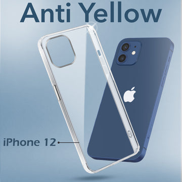 For Apple iPhone 12 Back Cover Case (Hard Anti Yellow Clear Case | Drop & Camera Protection | Shockproof Polycarbonate)