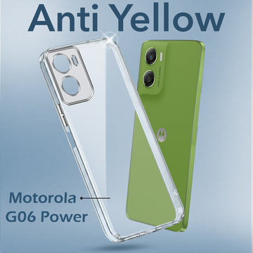For Motorola Moto G06 Power Back Cover Case Lifetime Anti-Yellow Clear (Sleek Hard Crystal | Shockproof and Camera Protection)