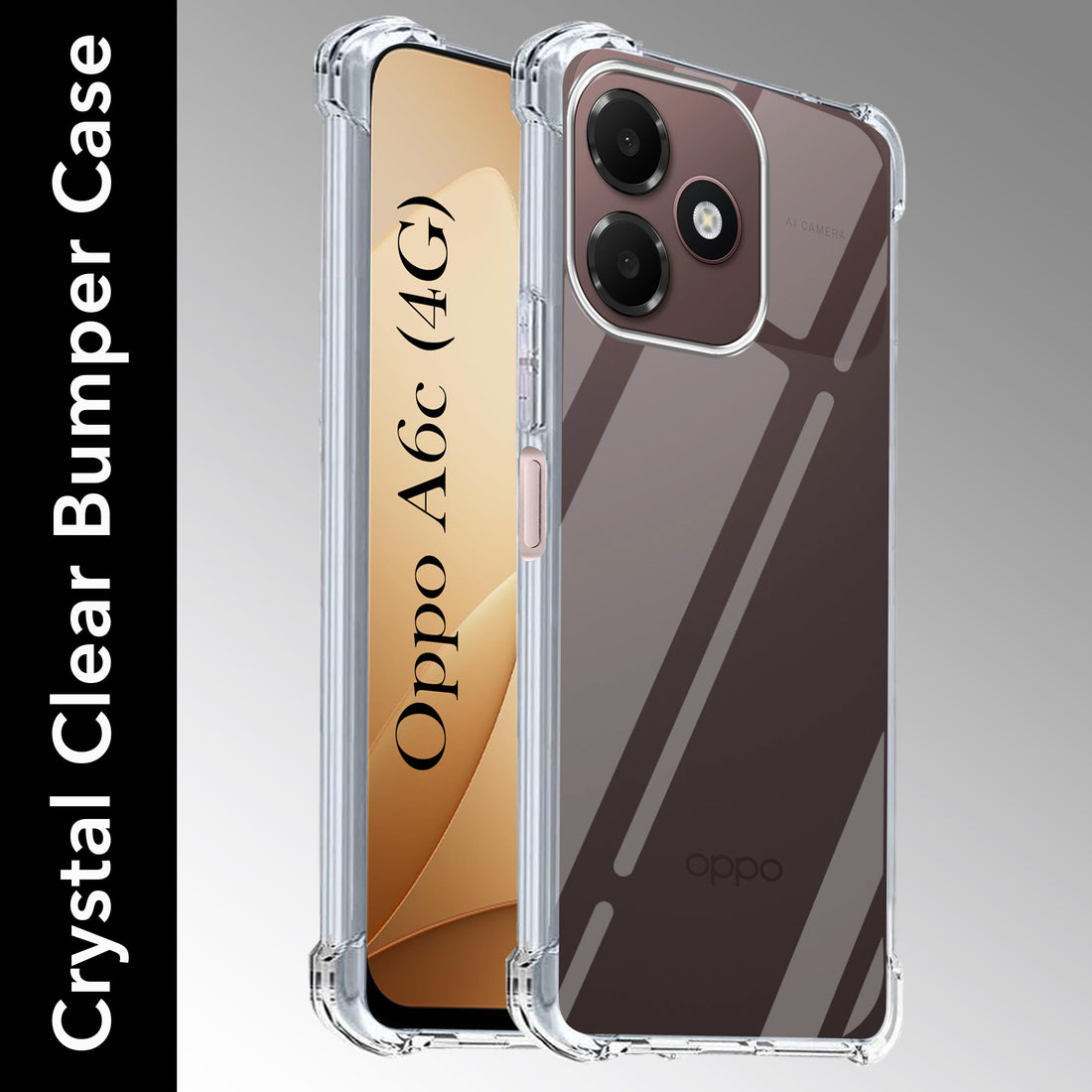For Oppo A6c 4G Back Cover Shockproof Crystal-Clear (Drop & Camera Protection | Hard Polycarbonate)