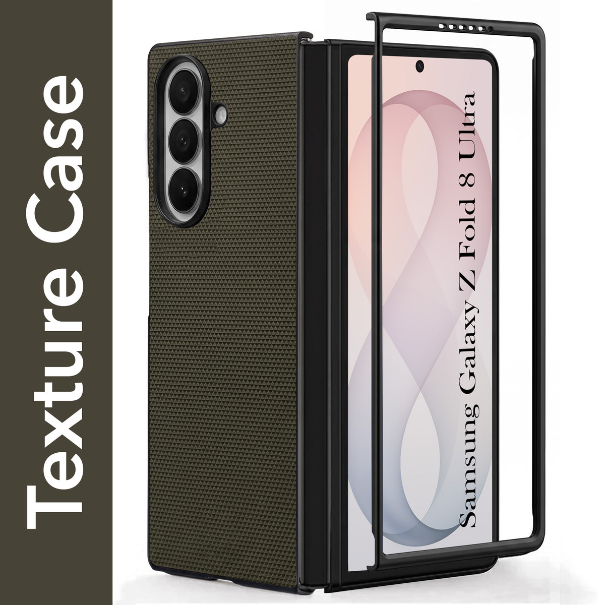 For Samsung Galaxy Z Fold 8 Ultra Premium Cover Case (Geometric Textured Hard PC | Soft Cloth Lining & Slim Shockproof Protection)