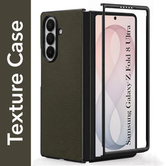 For Samsung Galaxy Z Fold 8 Ultra Premium Cover Case (Geometric Textured Hard PC | Soft Cloth Lining & Slim Shockproof Protection)