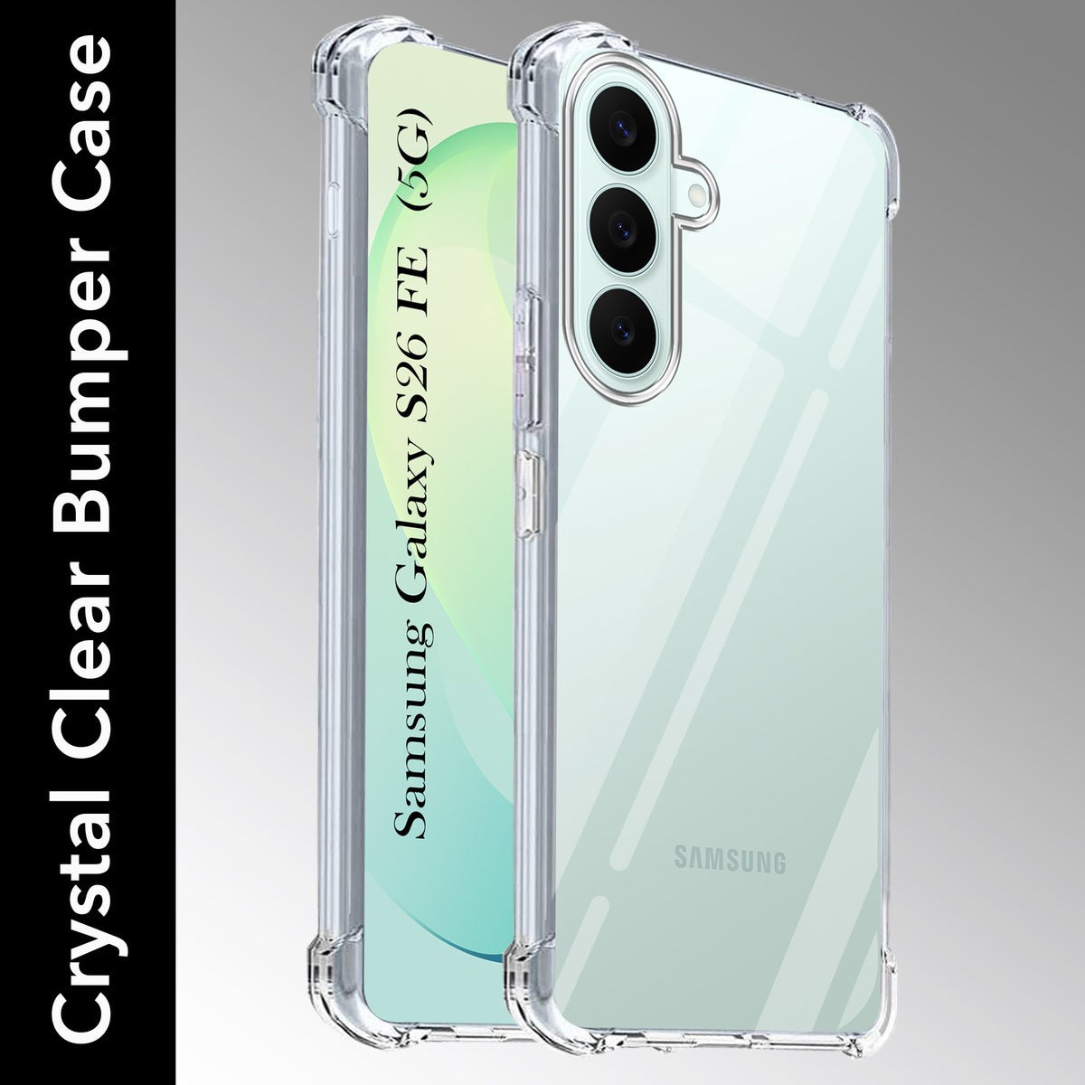 For Samsung Galaxy S26 FE Back Cover Shockproof Crystal-Clear (Drop & Camera Protection | Hard Polycarbonate)