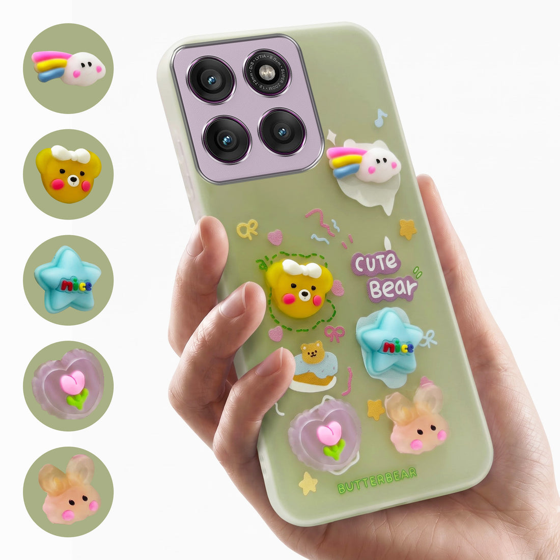 For Motorola Moto Edge 60 Pro Back Cover Case (3D Cute Cartoons | Hard Back Side Soft | Matte Premium Finish | HD Printing)