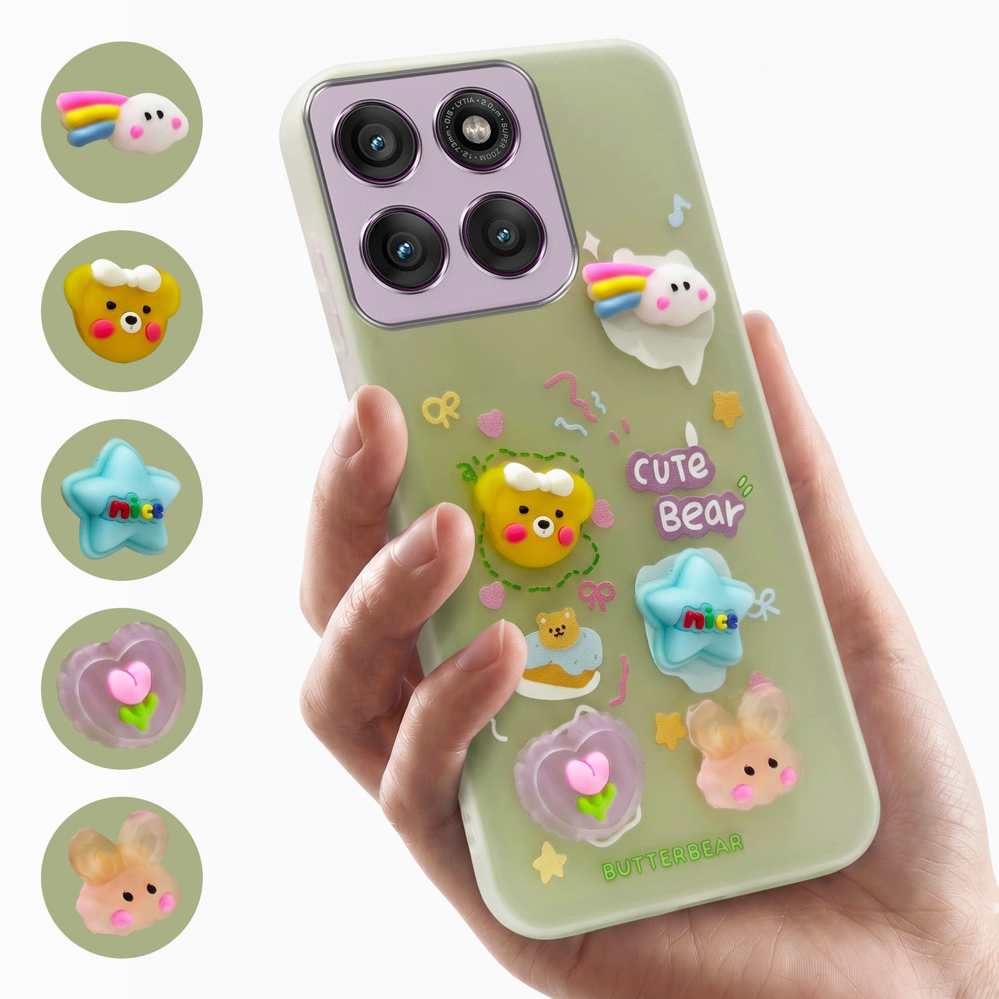 For Motorola Moto Edge 60 Pro Back Cover Case (3D Cute Cartoons | Hard Back Side Soft | Matte Premium Finish | HD Printing)