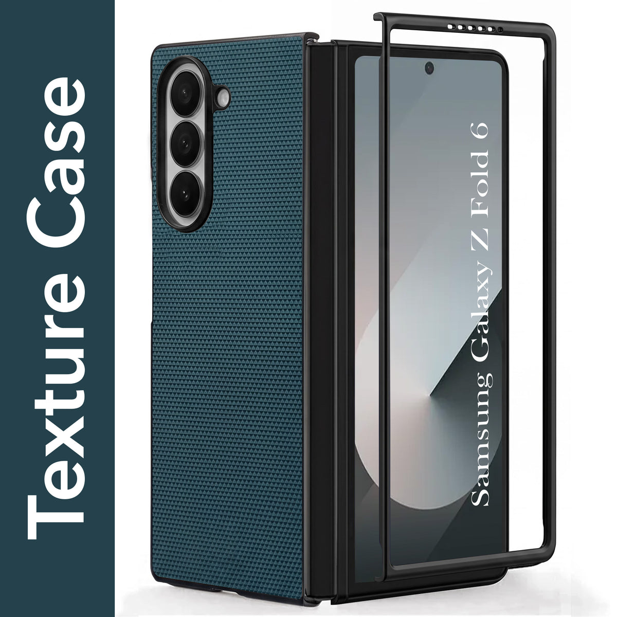 For Samsung Galaxy Z Fold 6 5G Premium Cover Case (Geometric Textured Hard PC | Soft Cloth Lining & Slim Shockproof Protection)