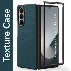For Samsung Galaxy Z Fold 6 5G Premium Cover Case (Geometric Textured Hard PC | Soft Cloth Lining & Slim Shockproof Protection)