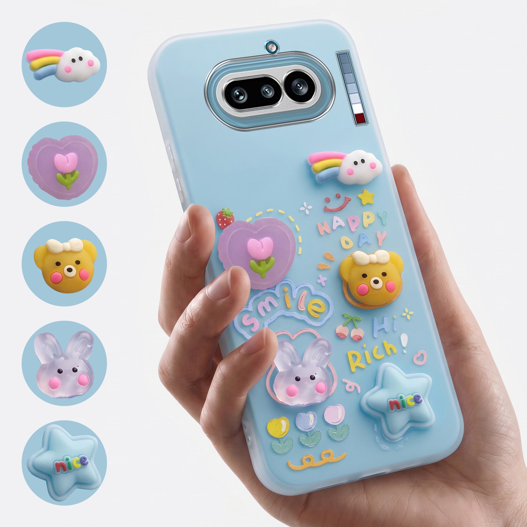 For Nothing Phone 4A 5G Back Cover Case (3D Cute Cartoons | Hard Back Side Soft | Matte Premium Finish | HD Printing)