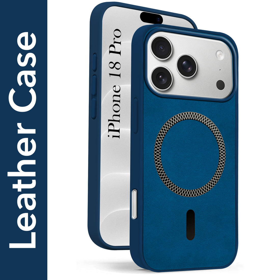For Apple iPhone 18 Pro Back Cover Case Leather Finish (MagSafe Compatible Wireless Charging | Soft Touch | Camera Bump Protection)