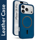 For Apple iPhone 18 Pro Back Cover Case Leather Finish (MagSafe Compatible Wireless Charging | Soft Touch | Camera Bump Protection)