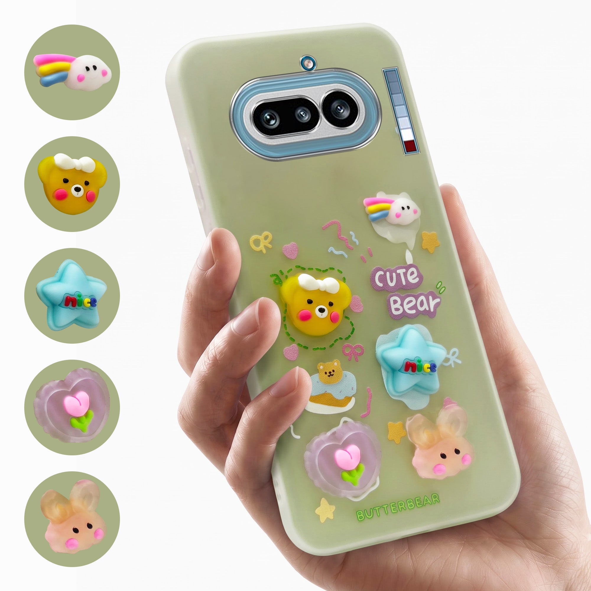 For Nothing Phone 4A 5G Back Cover Case (3D Cute Cartoons | Hard Back Side Soft | Matte Premium Finish | HD Printing)