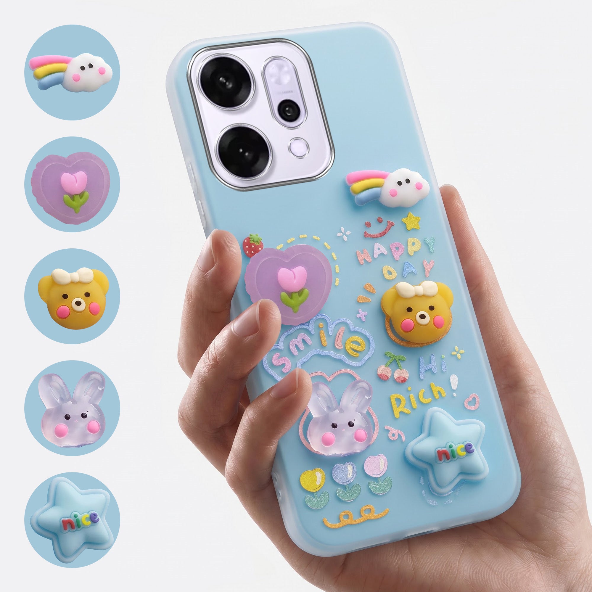 For Oppo Reno14 5G | Oppo Reno 14 5G Back Cover Case (3D Cute Cartoons | Hard Back Side Soft | Matte Premium Finish | HD Printing)