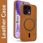 For Oppo Reno 16C 5G Back Cover Case Leather Finish (MagSafe Compatible Wireless Charging | Soft Touch | Camera Bump Protection)