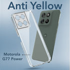 For Motorola Moto G77 Power Back Cover Case Lifetime Anti-Yellow Clear (Sleek Hard Crystal | Shockproof and Camera Protection)