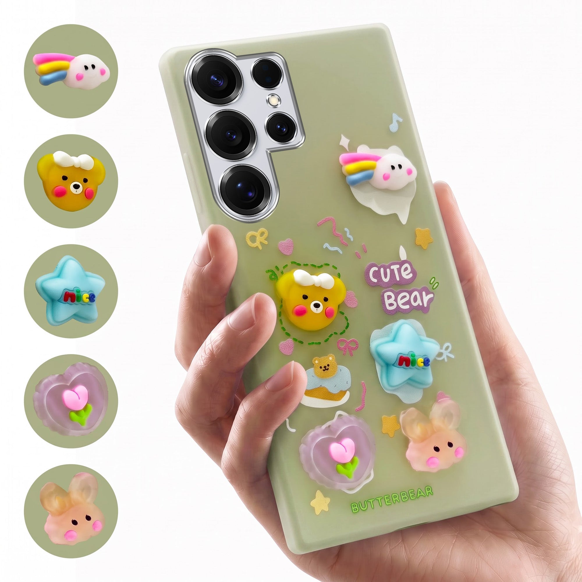 For Samsung Galaxy S25 Ultra Back Cover Case (3D Cute Cartoons | Hard Back Side Soft | Matte Premium Finish | HD Printing)