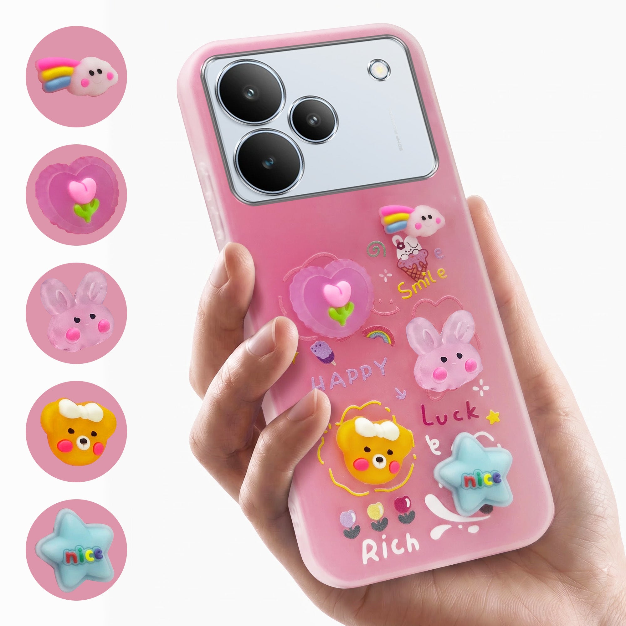 For Realme P4 Back Cover Case (3D Cute Cartoons | Hard Back Side Soft | Matte Premium Finish | HD Printing)