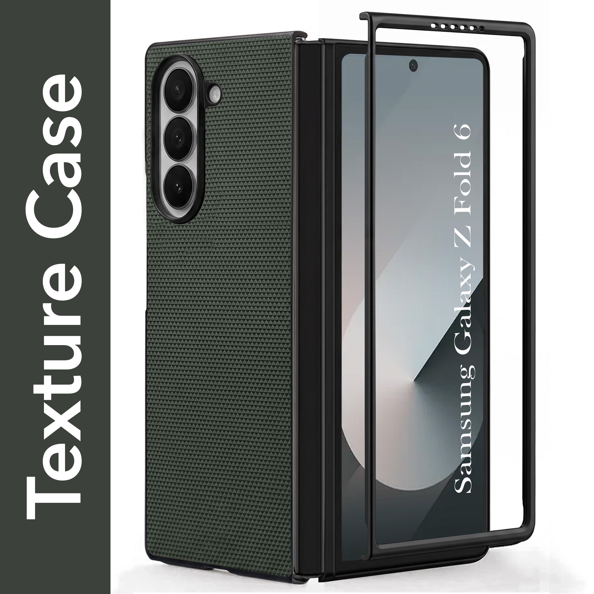 For Samsung Galaxy Z Fold 6 5G Premium Cover Case (Geometric Textured Hard PC | Soft Cloth Lining & Slim Shockproof Protection)
