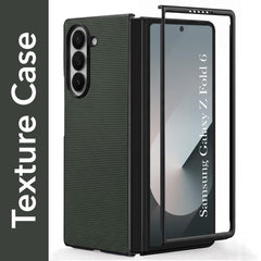 For Samsung Galaxy Z Fold 6 5G Premium Cover Case (Geometric Textured Hard PC | Soft Cloth Lining & Slim Shockproof Protection)