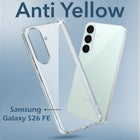 For Samsung Galaxy S26 FE Back Cover Case Lifetime Anti-Yellow Clear (Sleek Hard Crystal | Shockproof and Camera Protection)