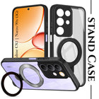 For Realme C85 5G | Realme Narzo 90x Back Cover Case (Kick Stand Ring Holder | Life time Anti Yellow | Camera Protection)