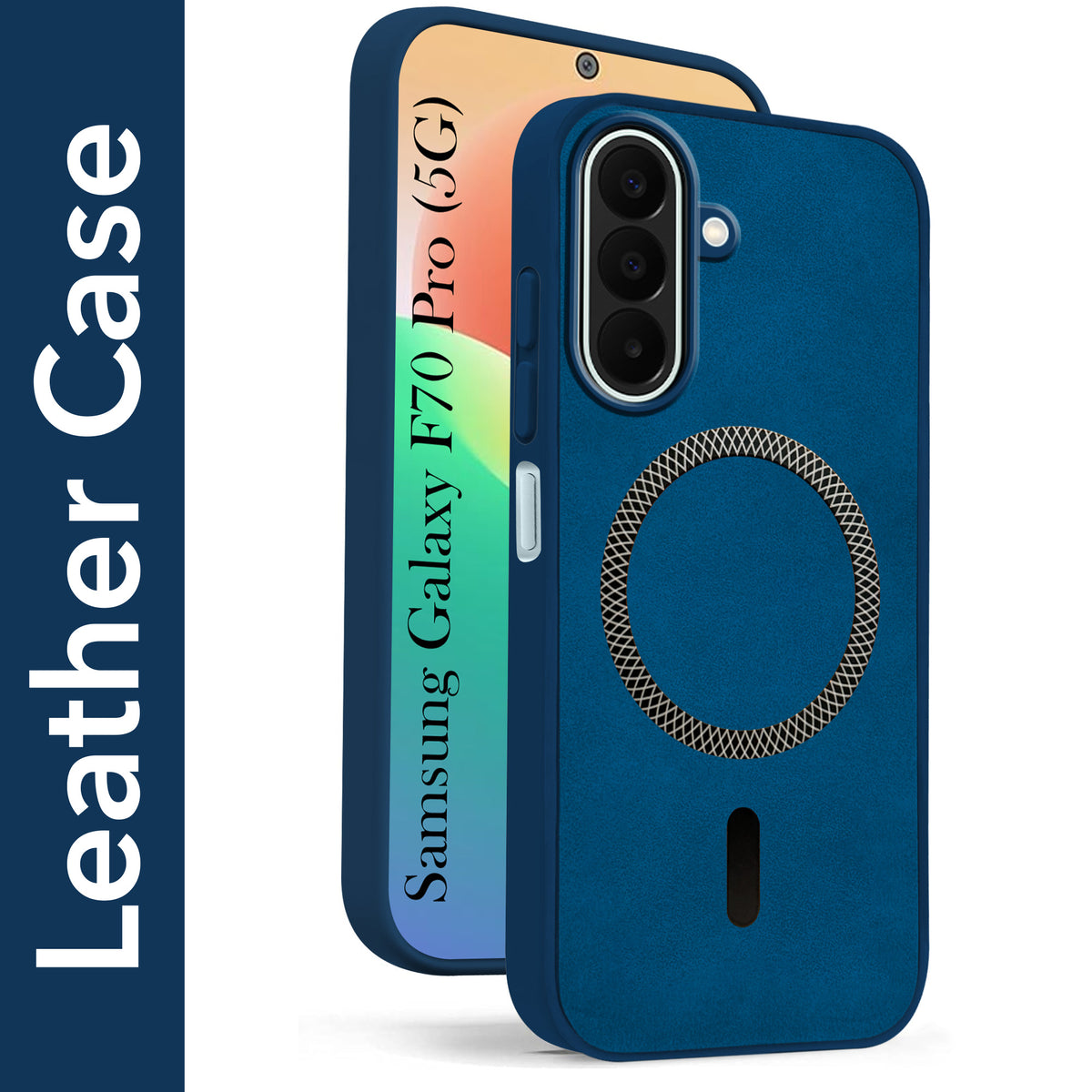 For Samsung Galaxy F70 Pro 5G Back Cover Case Leather Finish (MagSafe Compatible Wireless Charging | Soft Touch | Camera Bump Protection)