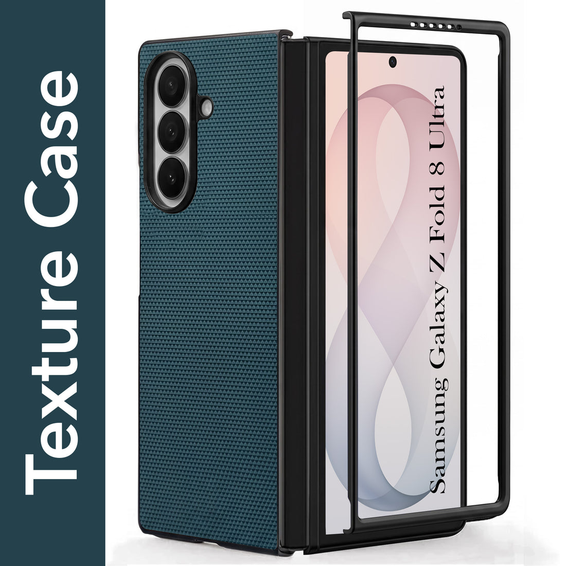 For Samsung Galaxy Z Fold 8 Ultra Premium Cover Case (Geometric Textured Hard PC | Soft Cloth Lining & Slim Shockproof Protection)