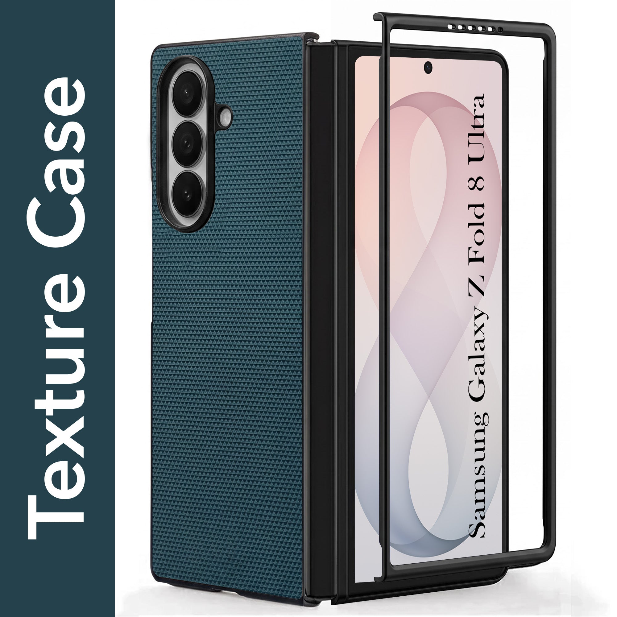 For Samsung Galaxy Z Fold 8 Ultra Premium Cover Case (Geometric Textured Hard PC | Soft Cloth Lining & Slim Shockproof Protection)