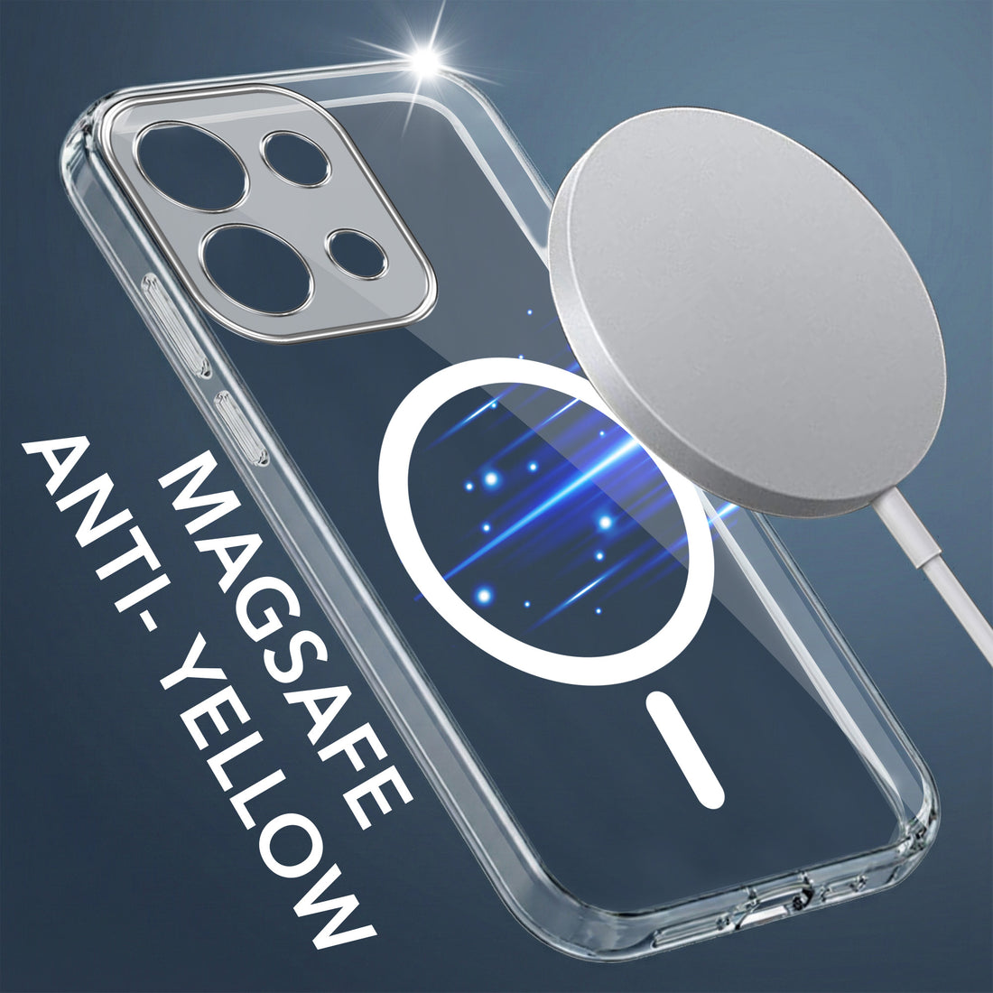For Oppo Reno 16C 5G Back Cover Case Lifetime Anti-Yellow MagSafe Compatible Clear (Sleek Hard Crystal | Shockproof and Camera Protection)