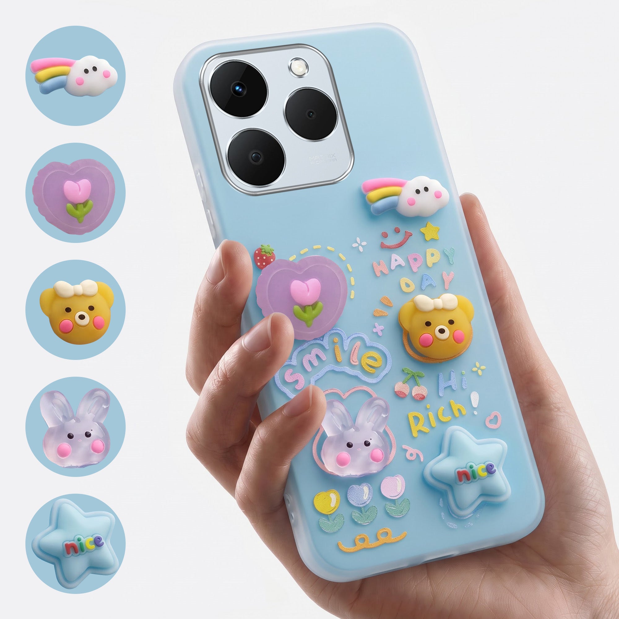 For Realme 15T | Realme Narzo 90 Back Cover Case (3D Cute Cartoons | Hard Back Side Soft | Matte Premium Finish | HD Printing)