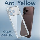 For Oppo A6c 4G Back Cover Case Lifetime Anti-Yellow Clear (Sleek Hard Crystal | Shockproof and Camera Protection)