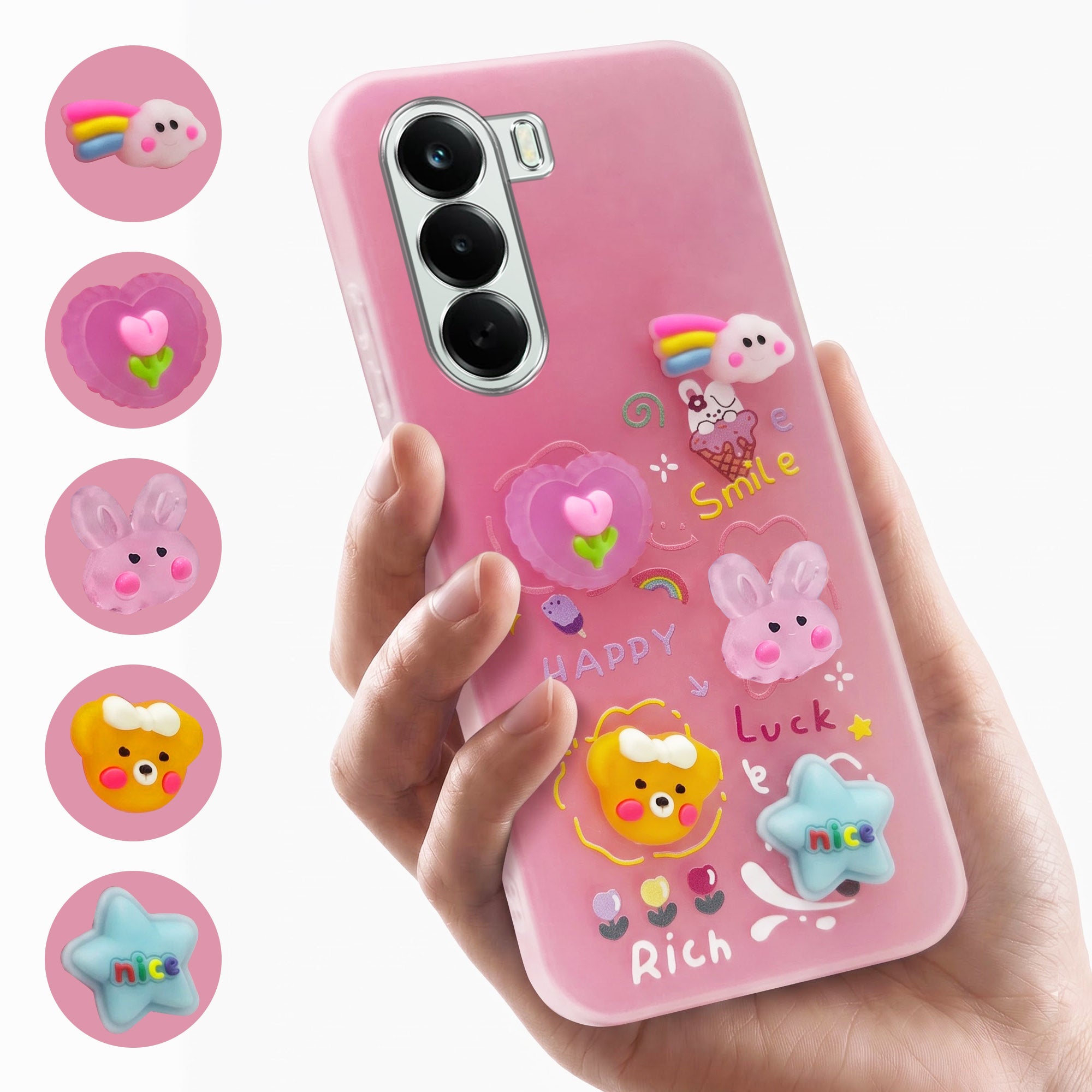 For OnePlus Nord CE 6 Lite Back Cover Case (3D Cute Cartoons | Hard Back Side Soft | Matte Premium Finish | HD Printing)