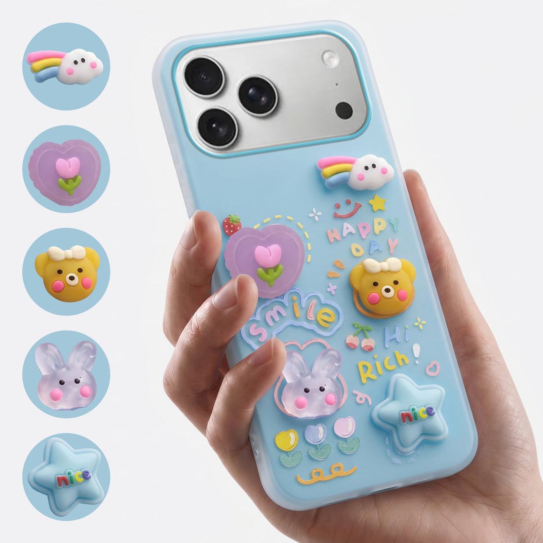 For Apple iPhone 17 Pro Back Cover Case (3D Cute Cartoons | Hard Back Side Soft | Matte Premium Finish | HD Printing)