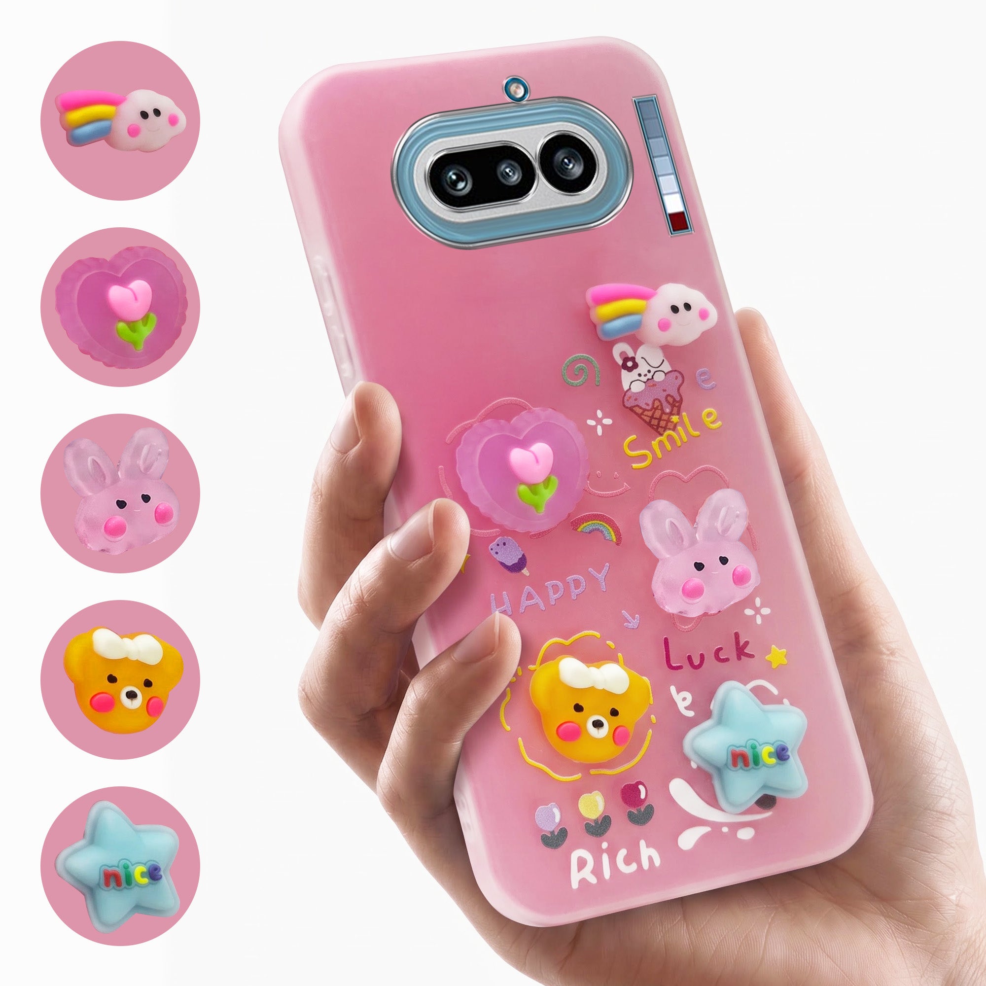 For Nothing Phone 4A 5G Back Cover Case (3D Cute Cartoons | Hard Back Side Soft | Matte Premium Finish | HD Printing)