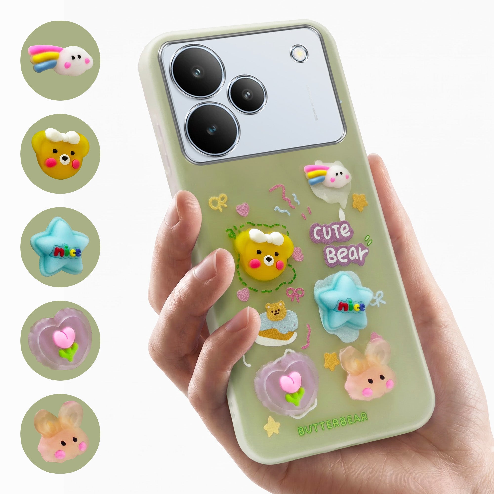 For Realme P4 Back Cover Case (3D Cute Cartoons | Hard Back Side Soft | Matte Premium Finish | HD Printing)