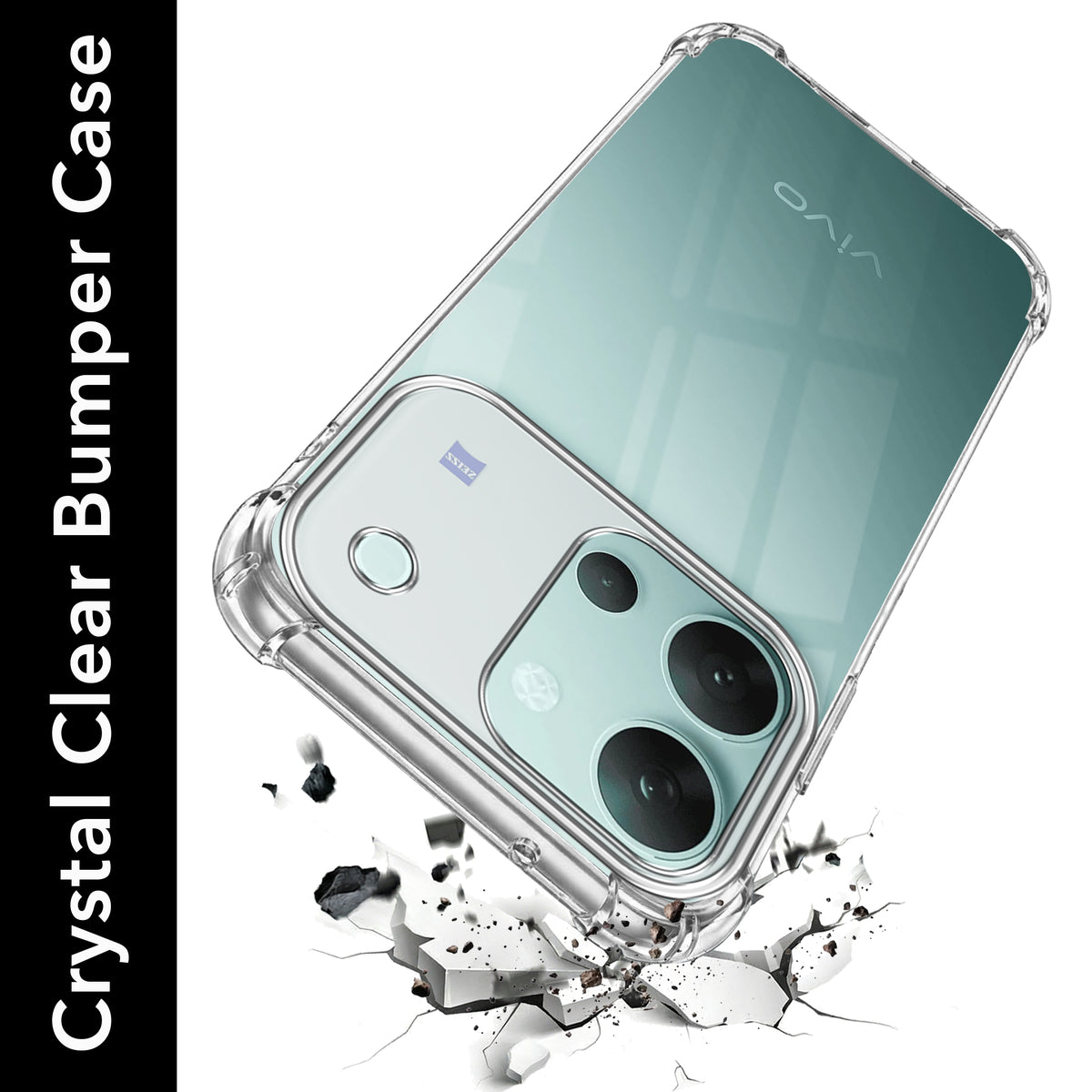 For Vivo V80 5G Back Cover Shockproof Crystal-Clear (Drop & Camera Protection | Hard Polycarbonate)